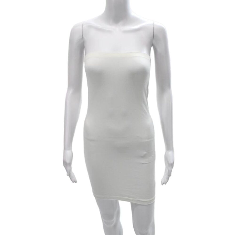 Skinny Tees Women Bodycon White Off Shoulder Mini Dress Size One Size